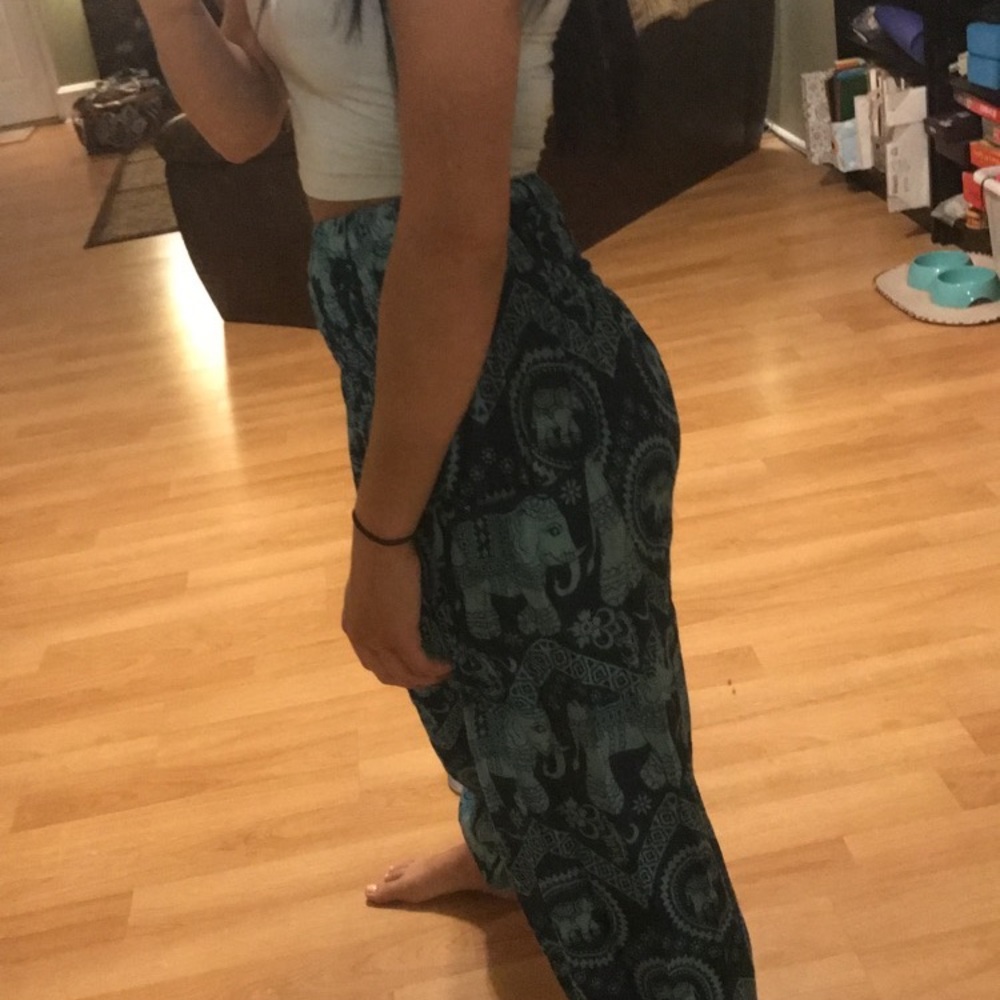 Blue elephant harem pants