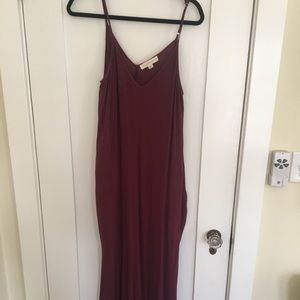 Floor length maroon dress
