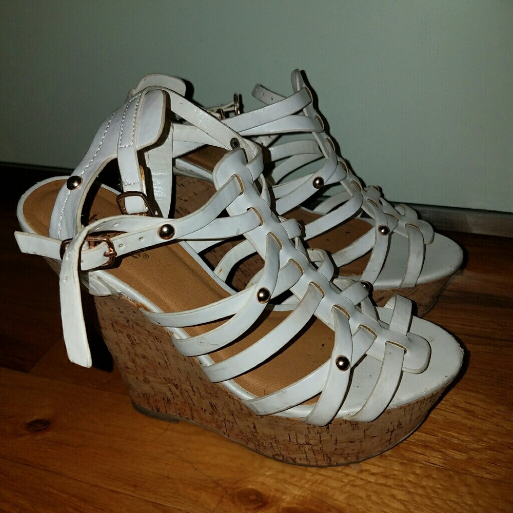 Charlotte Russe White Platform Wedges