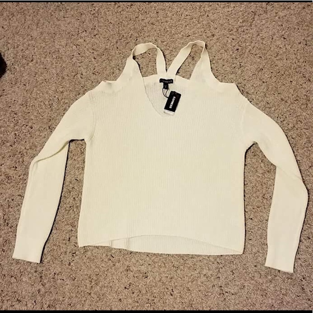 Express cold shoulder sweatshirt.
