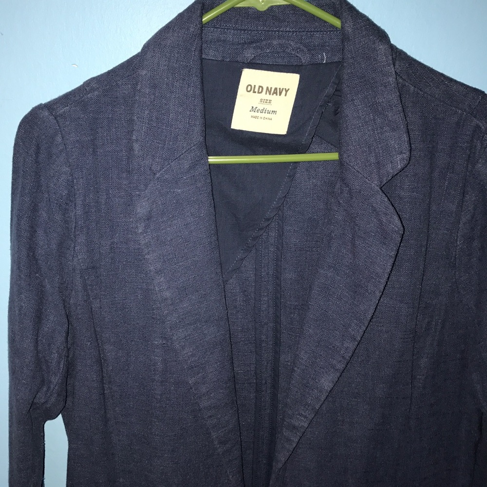 Denim linen blazer