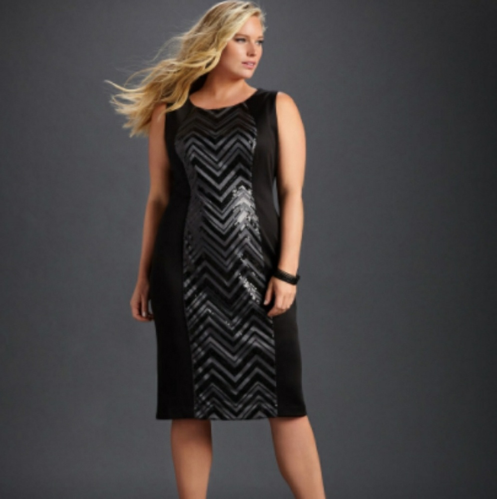 Sequin Chevron Hourglass dress  NWT