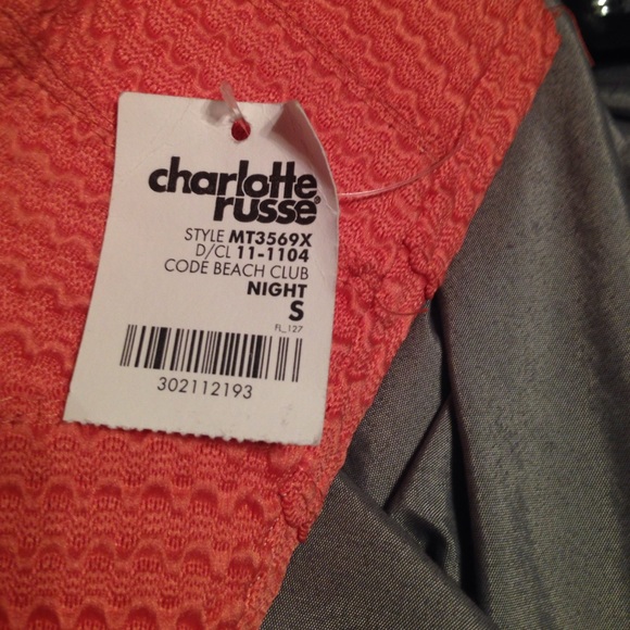 NWT Charlotte Russe Coral Crop Tank - Picture 3 of 4
