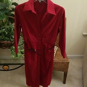 Button down red dress