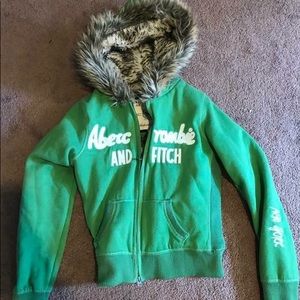 Abercrombie and fitch fur zip up