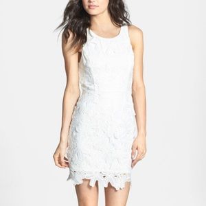 ASTR the Label Ivory Textured Floral Bodycon Dress