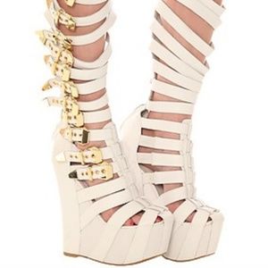 Jeffrey Campbell The Lilith Shoe in White Leather