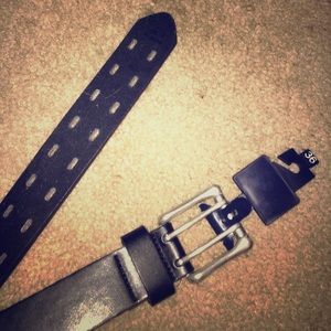Double buckle black belt