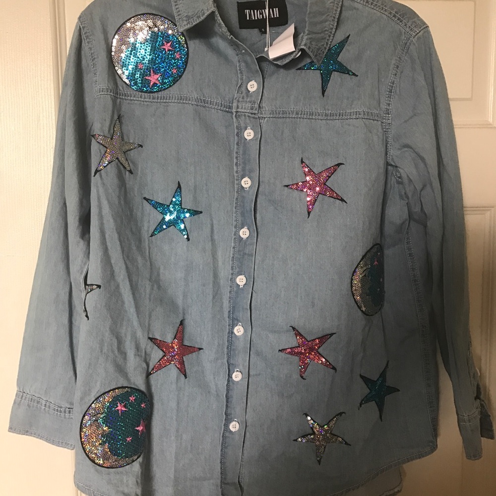 NWT Taigwah Moon & Star Denim Shirt (Orig.$.238)