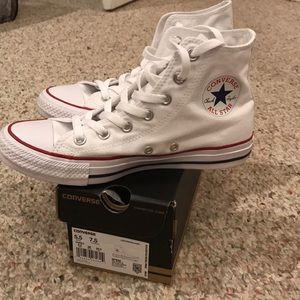 White All Star Hi Top Converse, New with Box