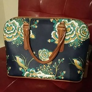 Like new condition Brahmin floral dome purse.