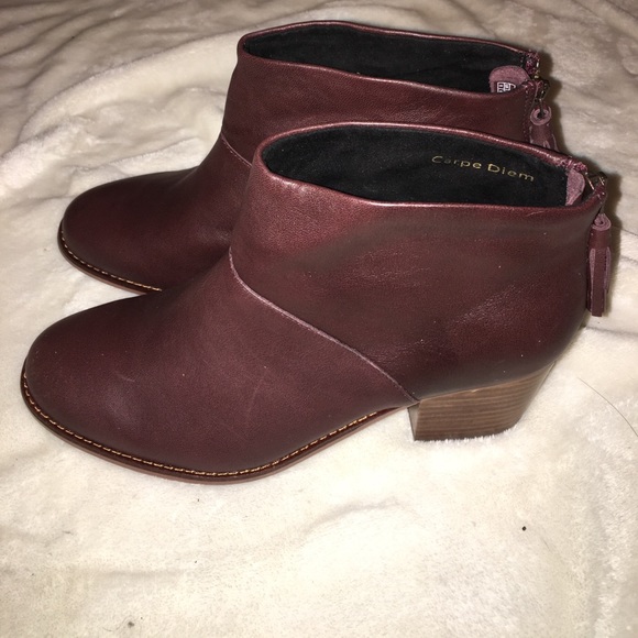 🎉FINAL PRICE! Tom's Maroon Leather Leila Booties - Picture 5 of 7
