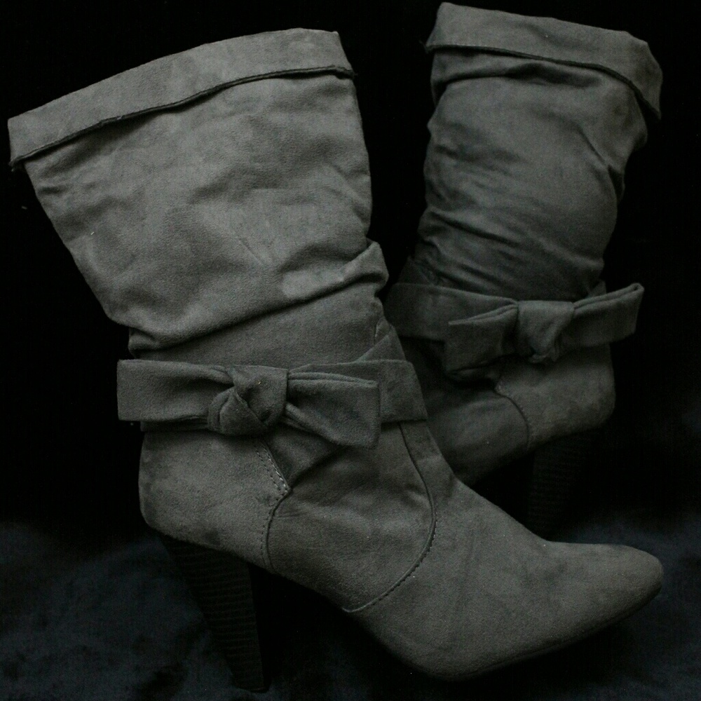 Grey boot heels