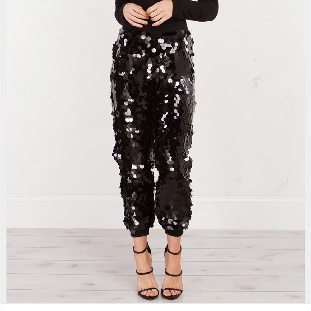 Black sequins jogger pants
