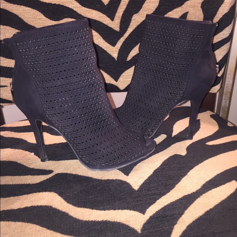 Black peep toe booties