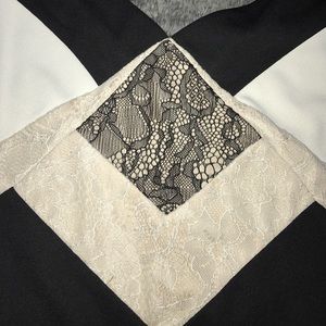 Express Tops - Black and White Lace Top Express Tops - Black and White Lace Top