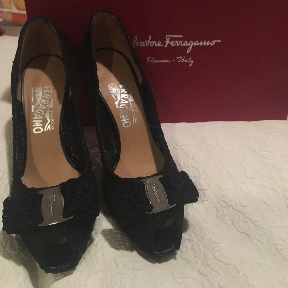 Lace Salvatore Ferragamo Heels