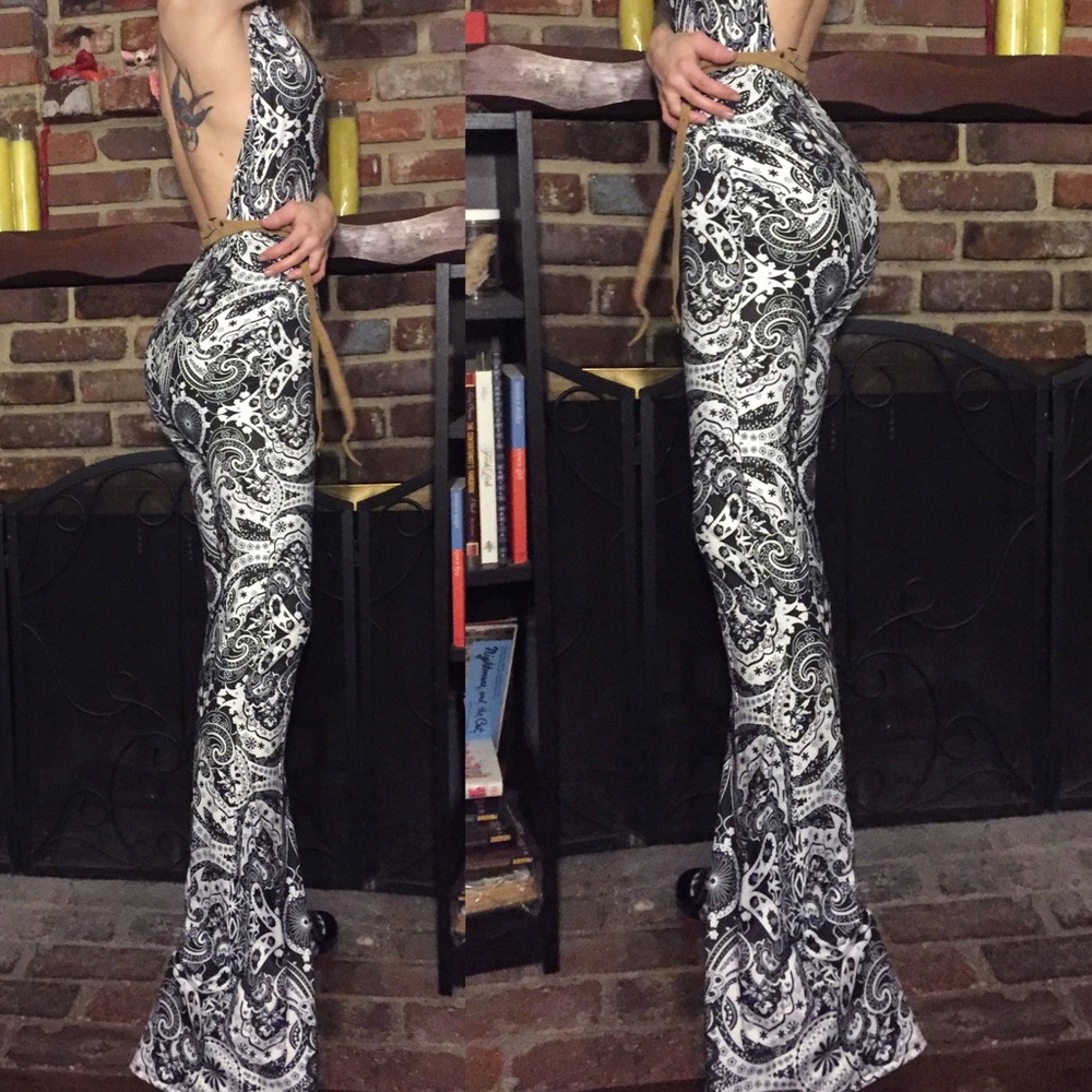 b&w paisley jumpsuit - Picture 5 of 8