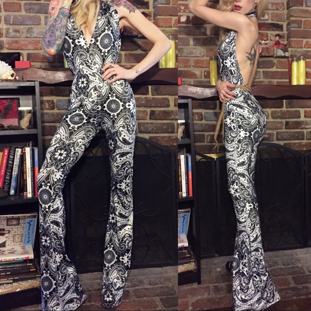 b&w paisley jumpsuit - Picture 6 of 8