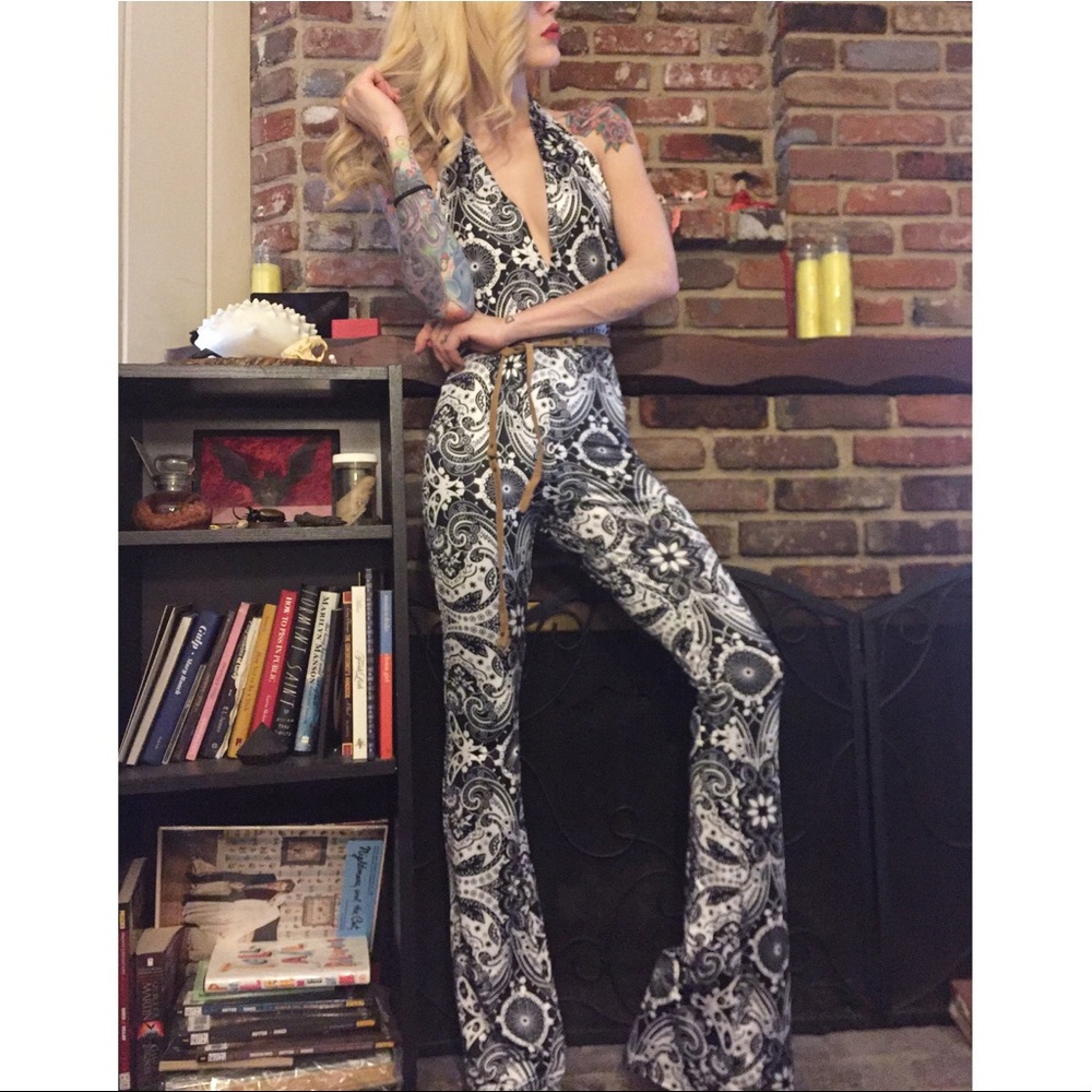 b&w paisley jumpsuit - Picture 4 of 8
