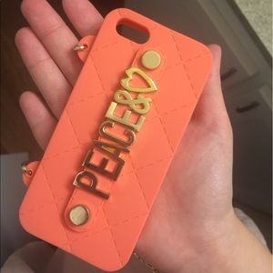 Love and Peace iPhone 5/5s case with chain New
