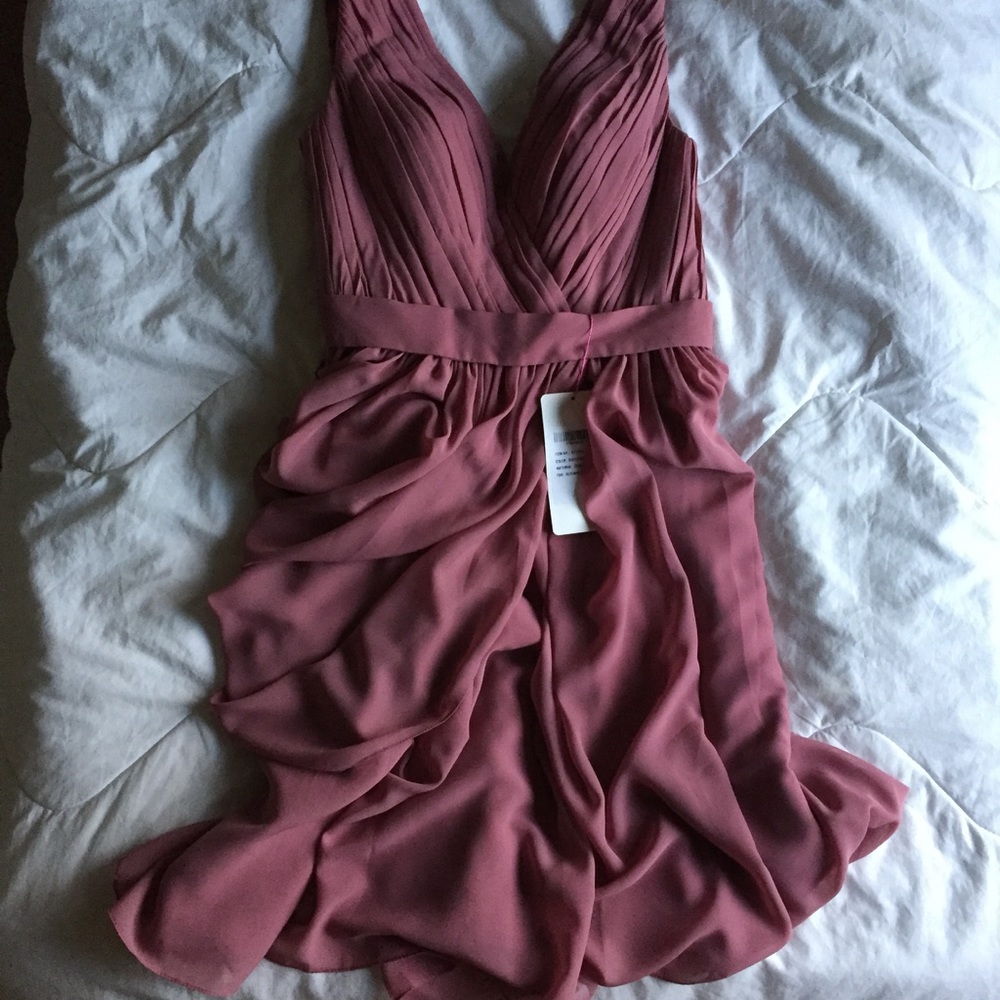 Dusty Rose Gathered Dress