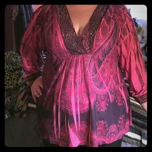 NWOT gorgeous fancy hooded top Lane Bryant 26/28W