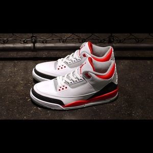 NEVER WORD Air Jordan 3 Retro Fire Red Youth 5.5