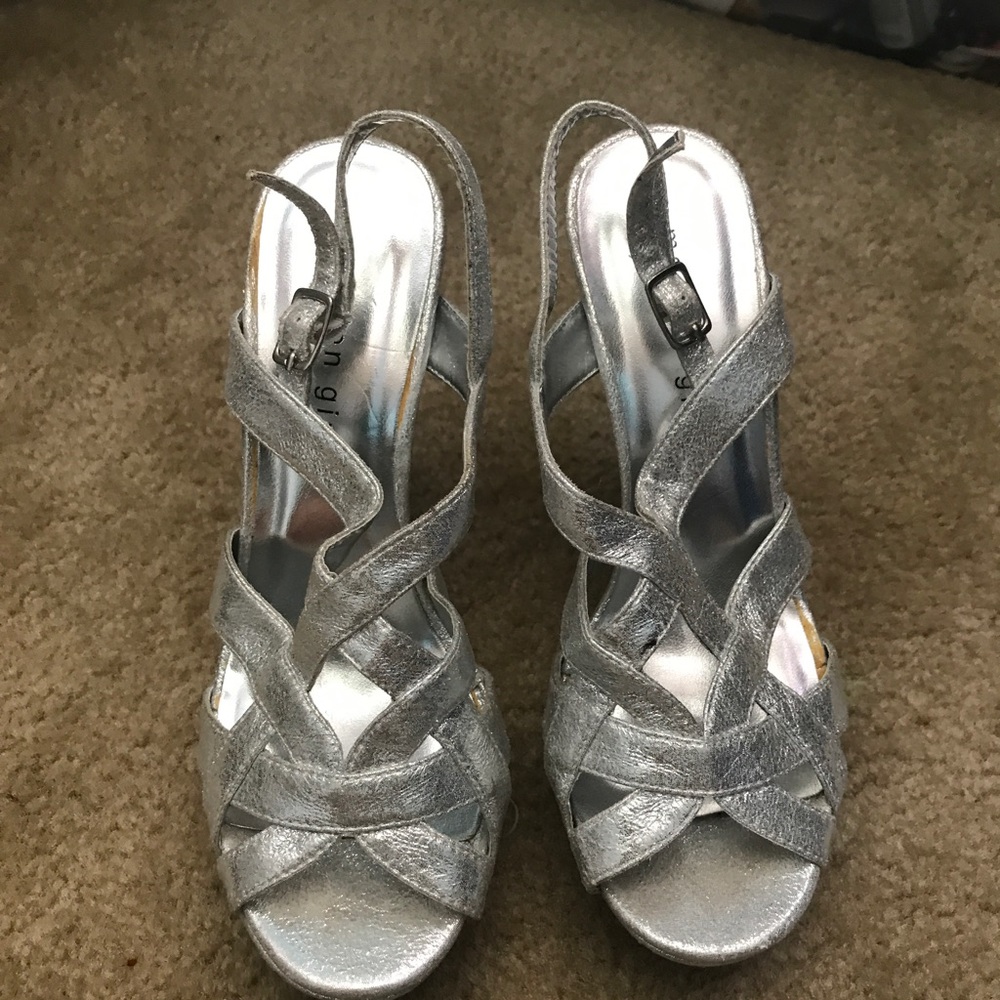 Silver heels worn only to prom
