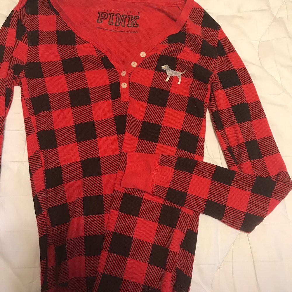 Victoria secret pink plaid pajama set