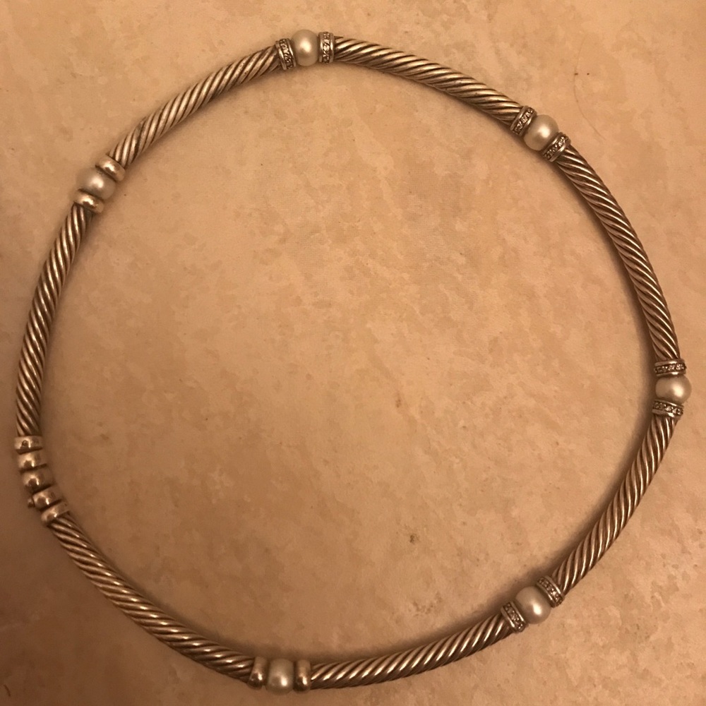 David Yurman cable choker with diamonds