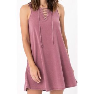 Z Supply Dresses - Z Supply Lace Up Dress in Rosewood Z Supply Dresses - Z Supply Lace Up Dress in Rosewood