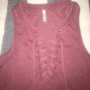 Z Supply Dresses - Z Supply Lace Up Dress in Rosewood Z Supply Dresses - Z Supply Lace Up Dress in Rosewood