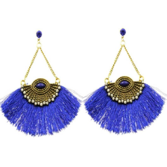 Blue Fringe Earring - Picture 1 of 1
