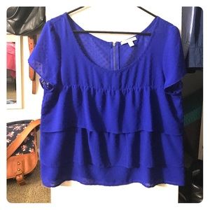 AEO Royal Crop Blue Blouse