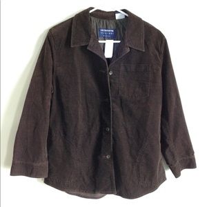 Liz Claiborne brown barn coat corduroy petite med