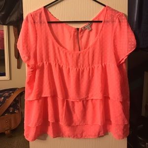 AEO Bright Pink Crop Blouse