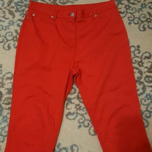 Peter Nygard Sz 12 Red/Orange capri pants