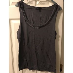Banana Republic Dark Gray tank w/ ruffle neckline
