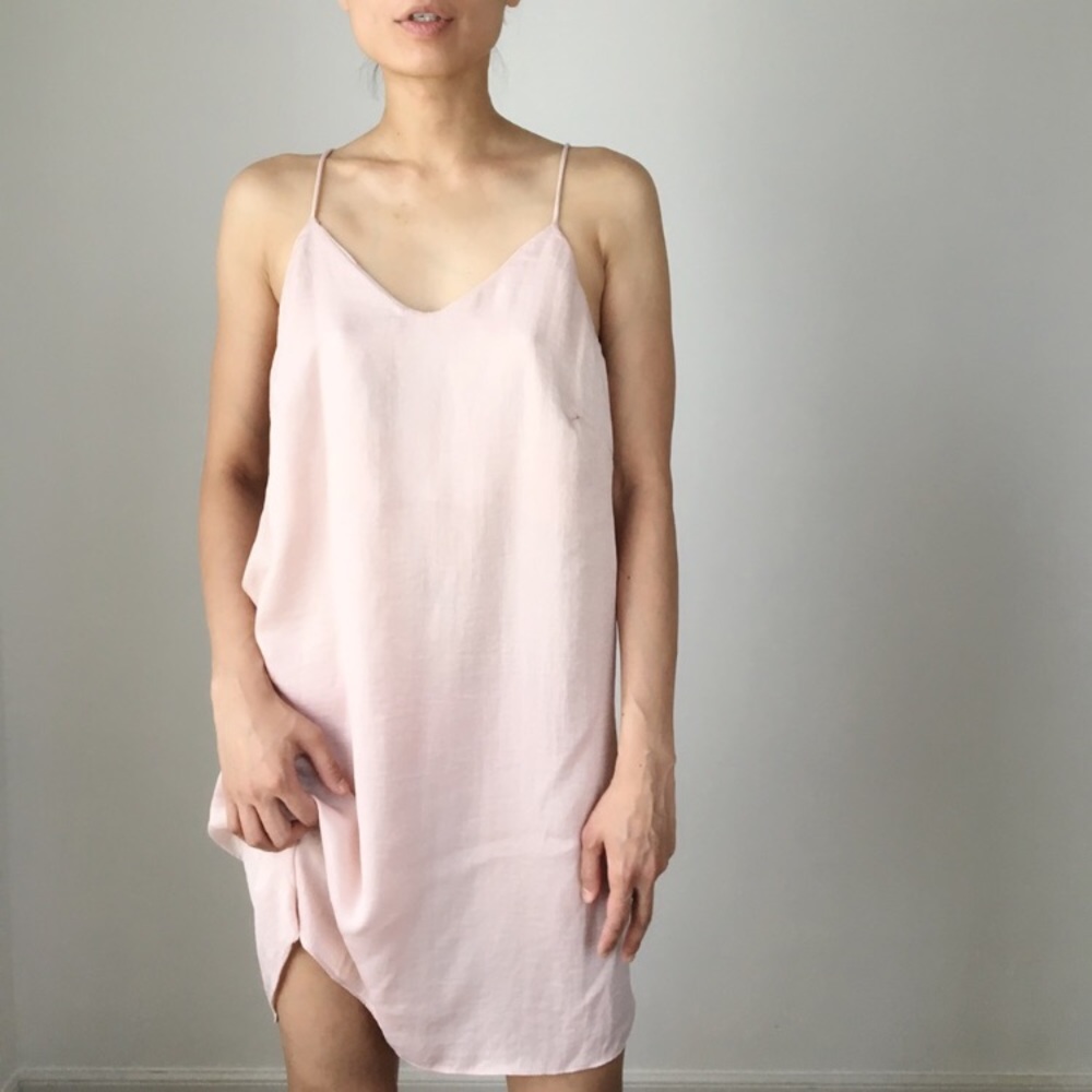 SEX IN THE CITY satin slip dress in Blush. - Picture 3 of 4