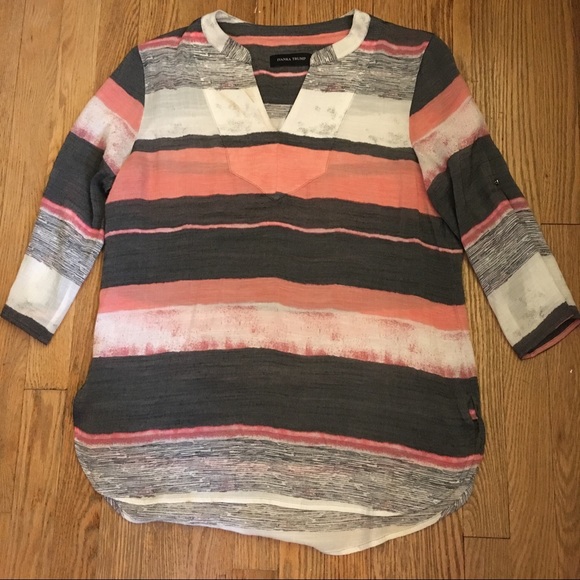 Ivanka Trump Tops - Striped V-neck blouse