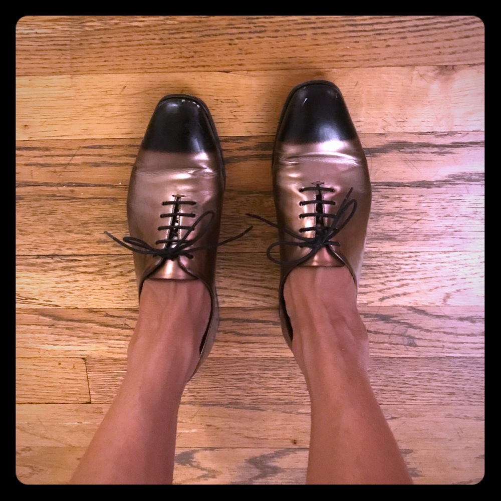 Dior metallic derbies size 36