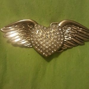 heart and wings belt buckle