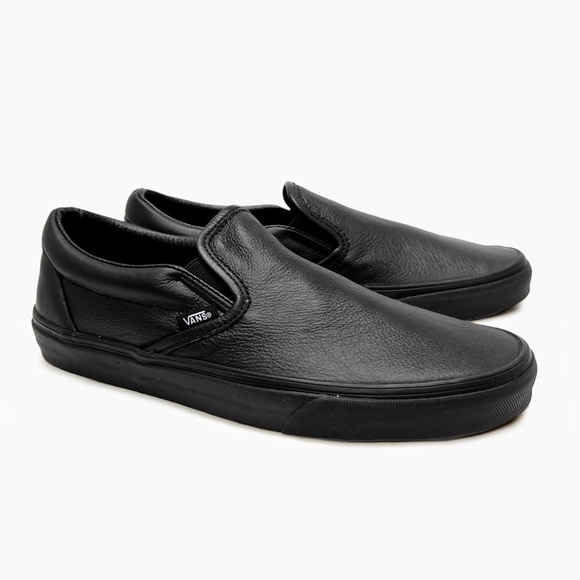 Vans Shoes - 🖤Leather Slip On Vans 🖤