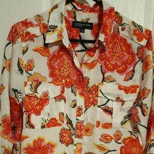 Jones New York Signature Floral Blouse Size LG