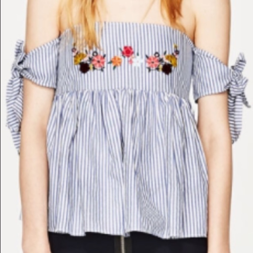 Striped Off The Shoulder Top
