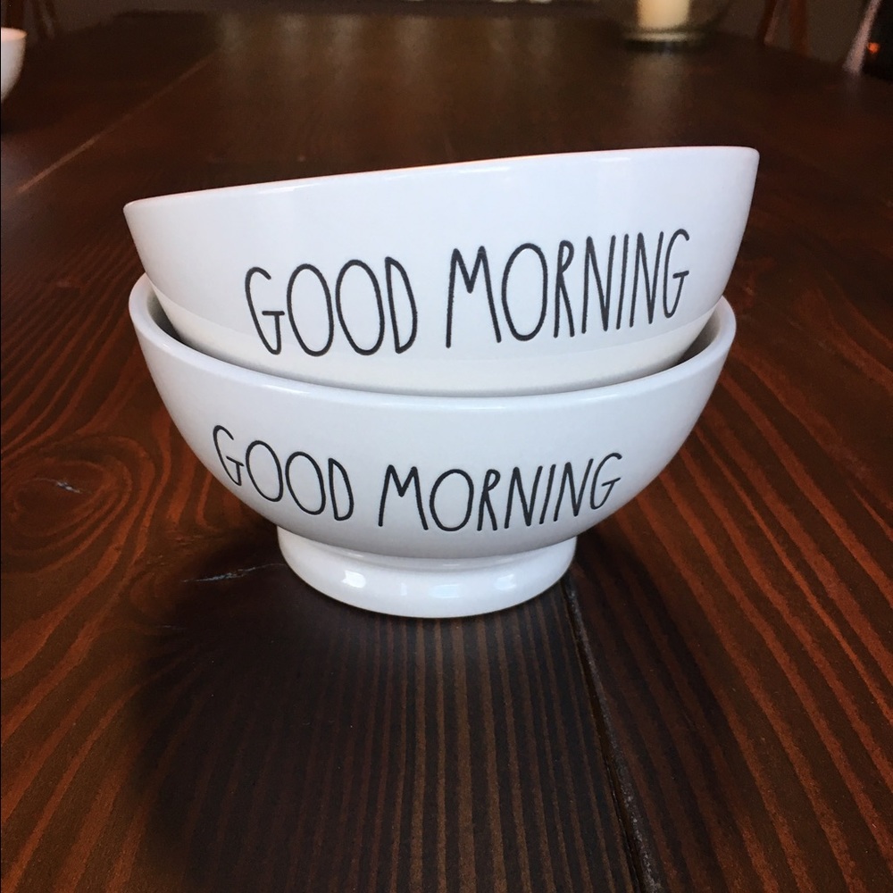 RAE DUNN set of 2 "Good Morning" bowls