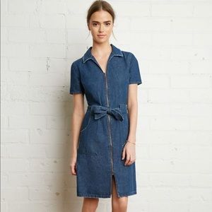 NWT short sleeve denim dress with zipper
