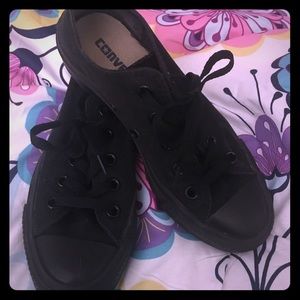 Solid black Converse All Stars