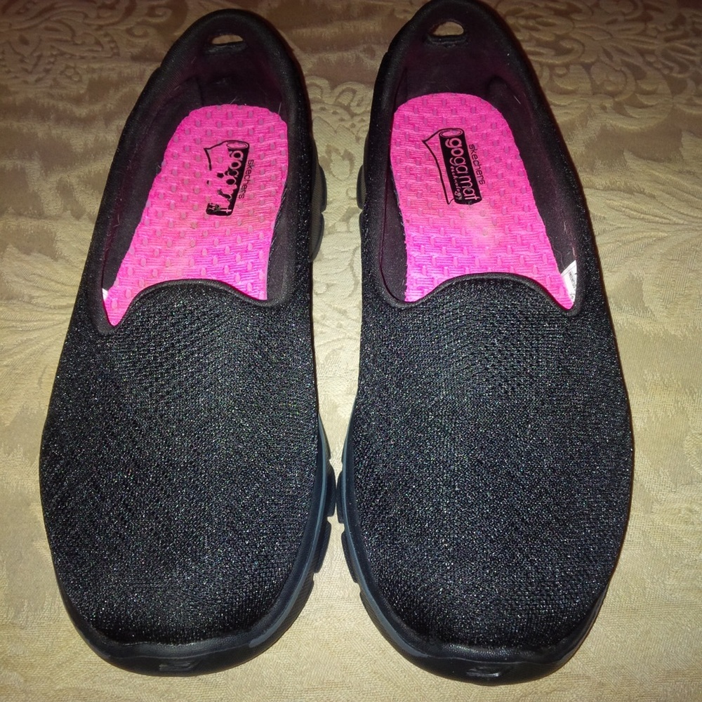 Skechers Goga Mat Black Shoes 7
